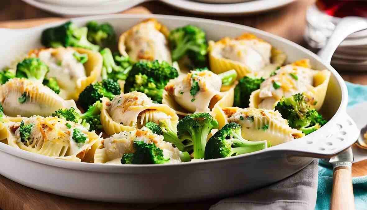 Chicken & Broccoli Alfredo Stuffed Shells