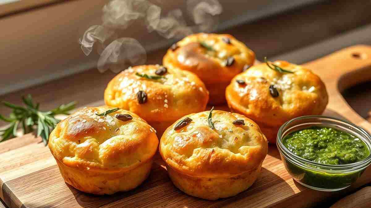 Rosemary Garlic Focaccia Muffins